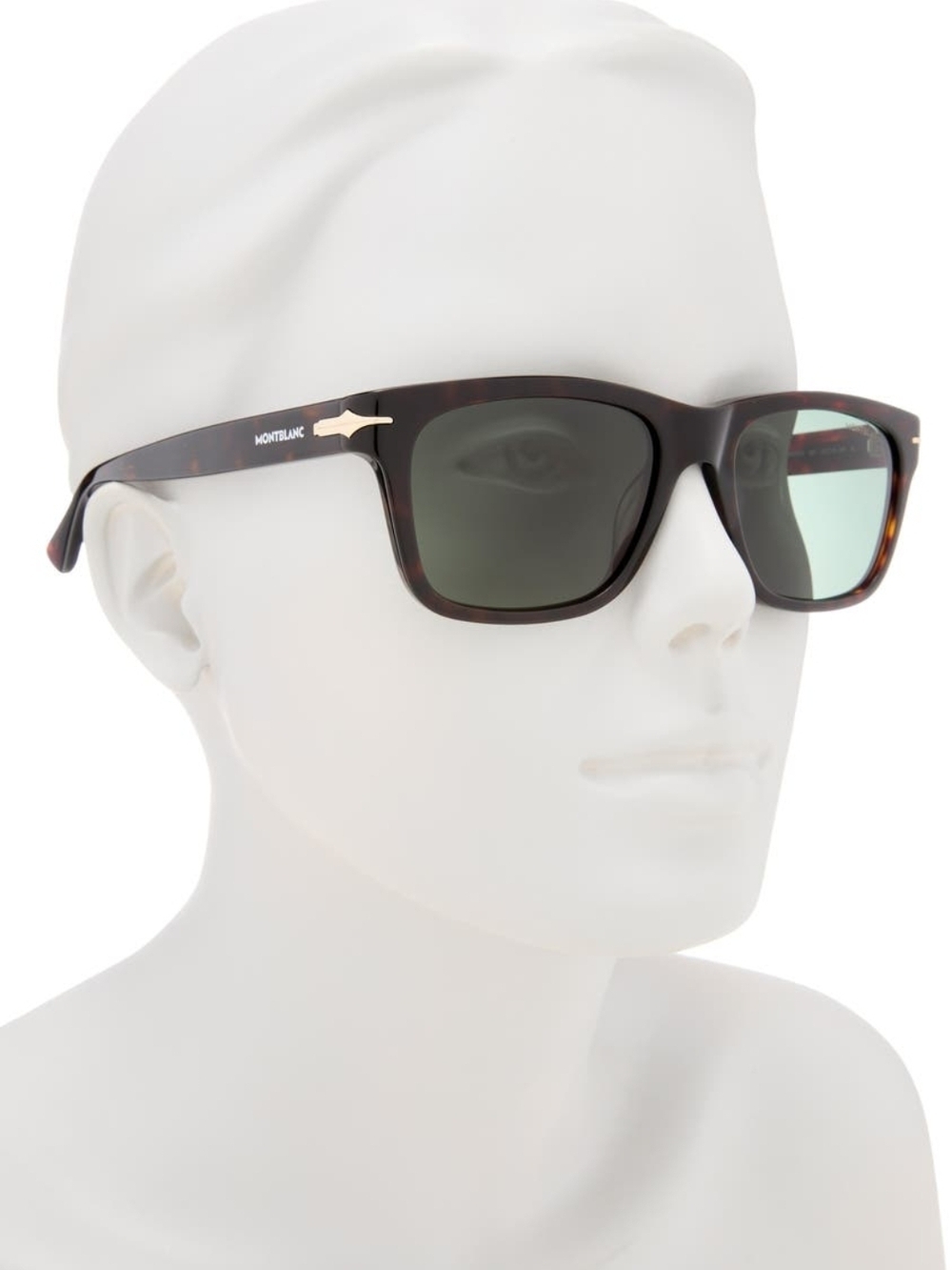 Montblanc Tortoiseshell Brown Rectangle Sunglasses